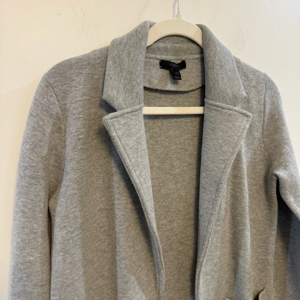 JCREW | Sophie open-front sweater-blazer grey w elbow pads